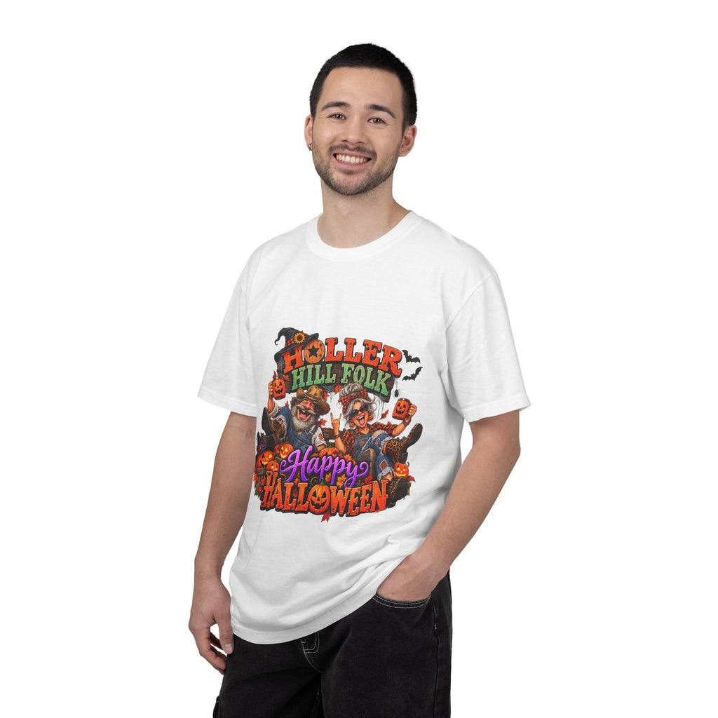 Halloween Holler Hill Folk T-Shirt — "Happy Halloween" Vintage Horror Design