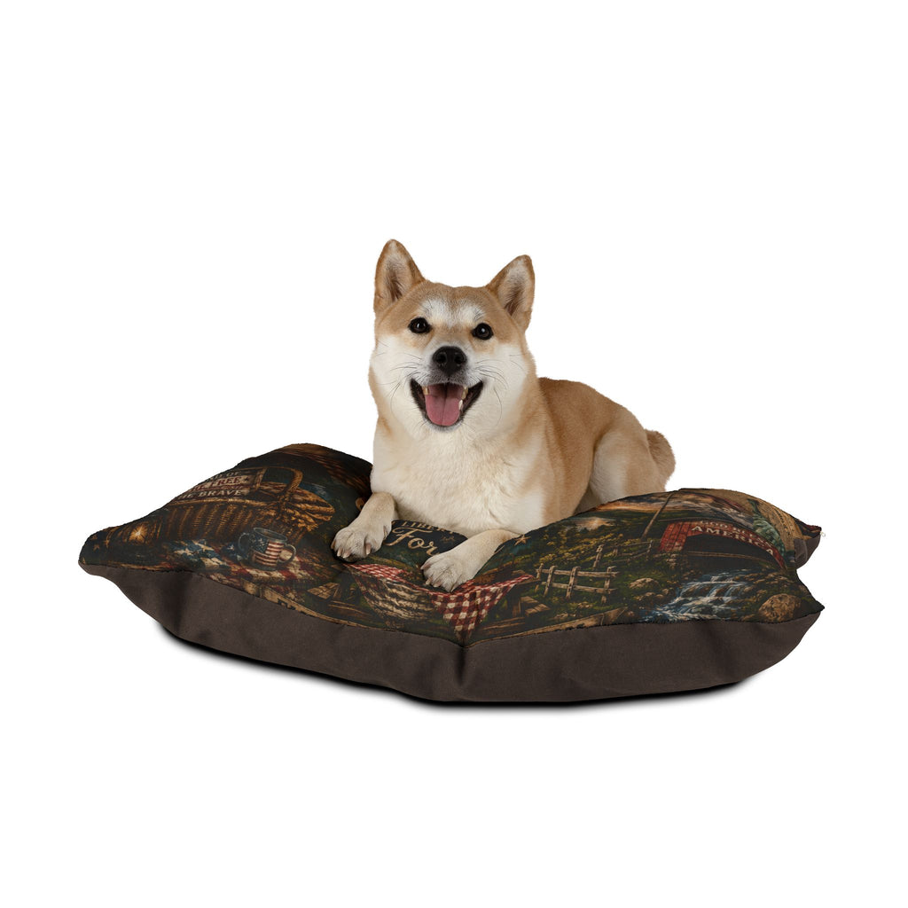 America 250 Patriotic Pet Bed — "One Nation Under God" 1776–2026 Memorial Cushion