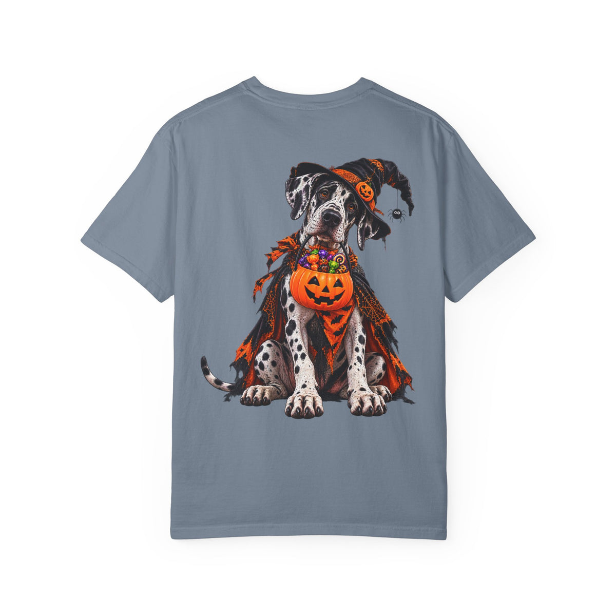 Halloween Great Dane T-Shirt — Cute Dog in Pumpkin Costume Graphic Tee