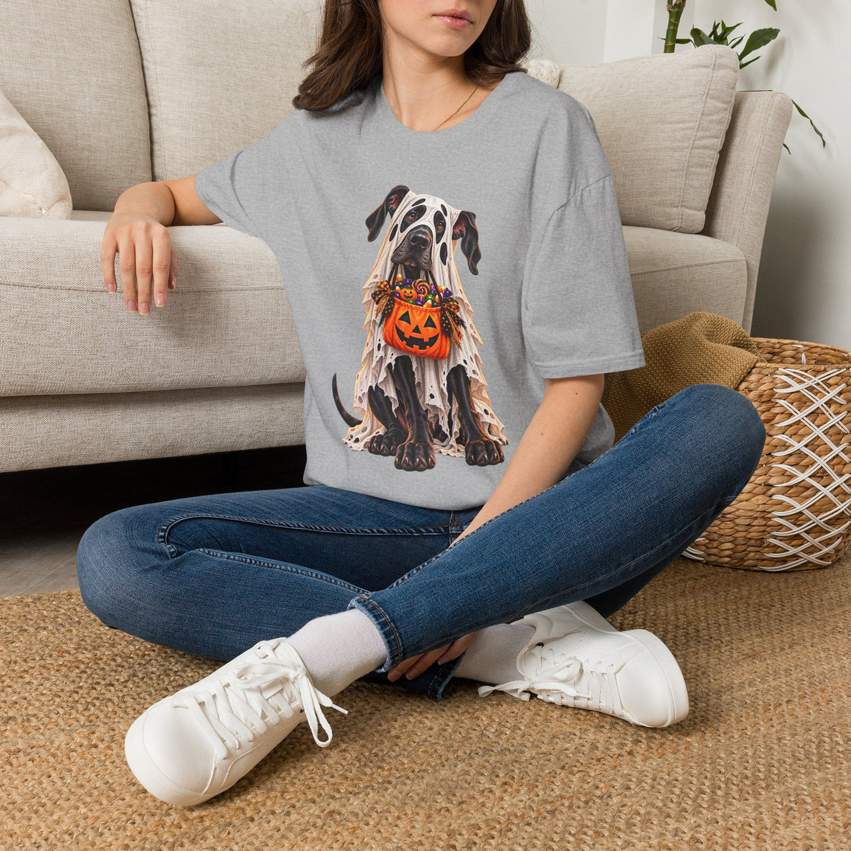 Halloween Dalmatian T-Shirt — Cute Dog with Jack-O’-Lantern Costume
