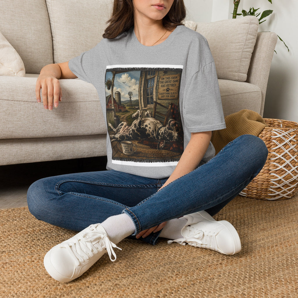 Great Dane Sleeping   Farmhouse Art T‑Shirt