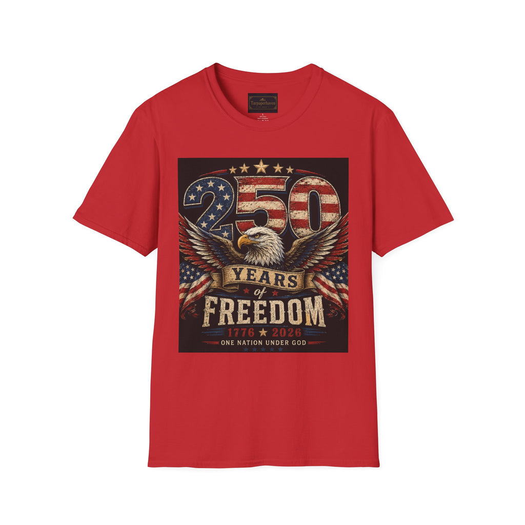 Patriotic 250 Years Freedom T-Shirt — American Flag Eagle Anniversary Tee