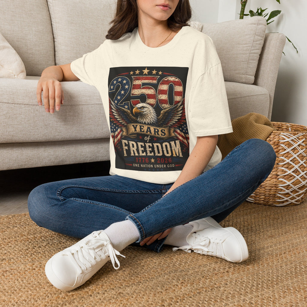 Patriotic 250 Years Freedom T-Shirt — American Flag Eagle Anniversary Tee