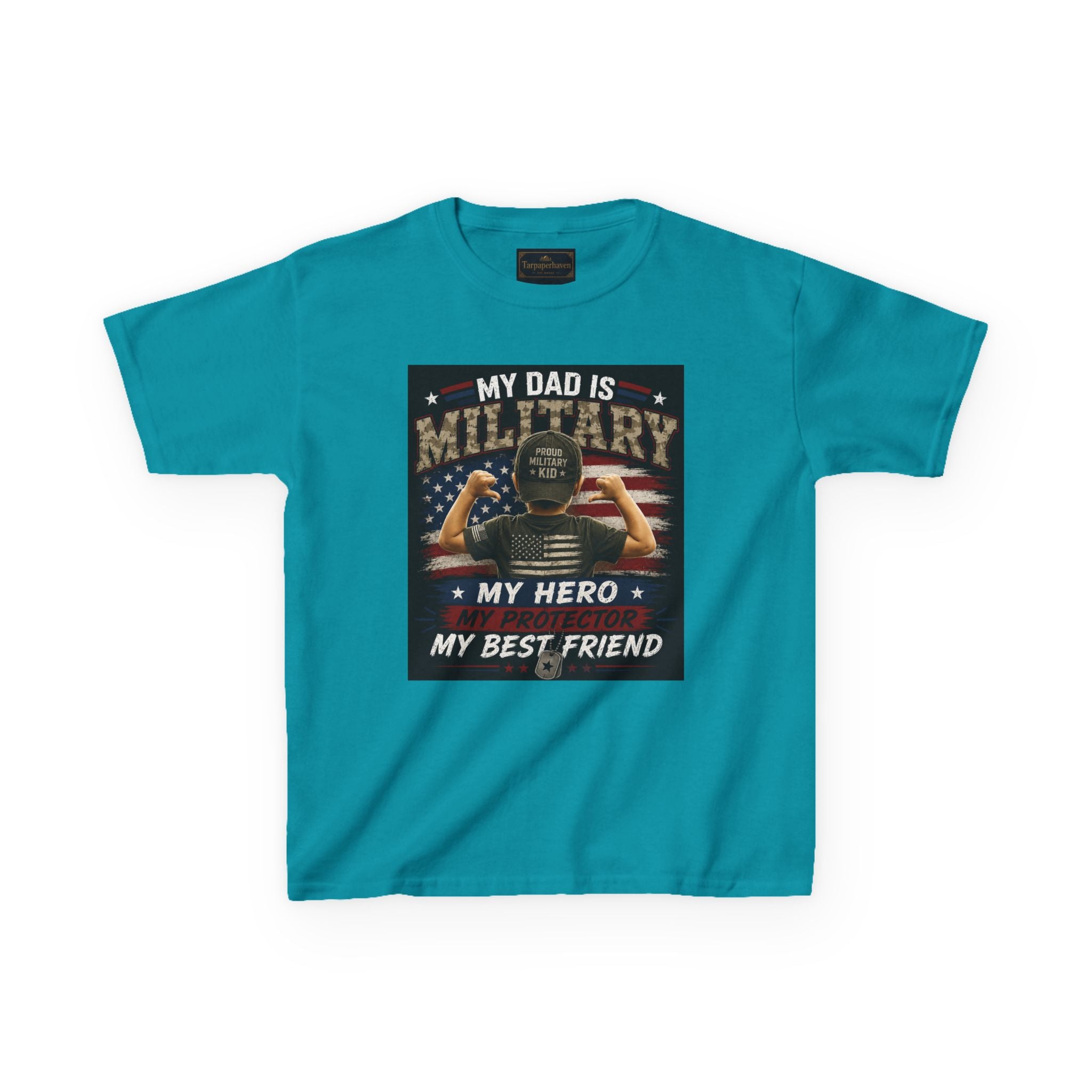 Kids Tee — "My Dad Is Military" Patriotic Hero Shirt