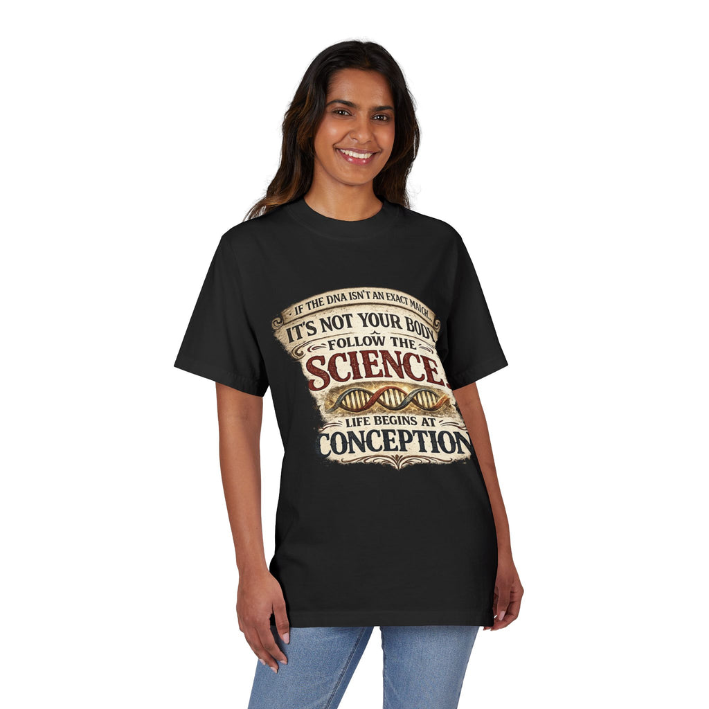 Pro-Life Science T-Shirt — "Follow the Science: Life Begins at Conception"