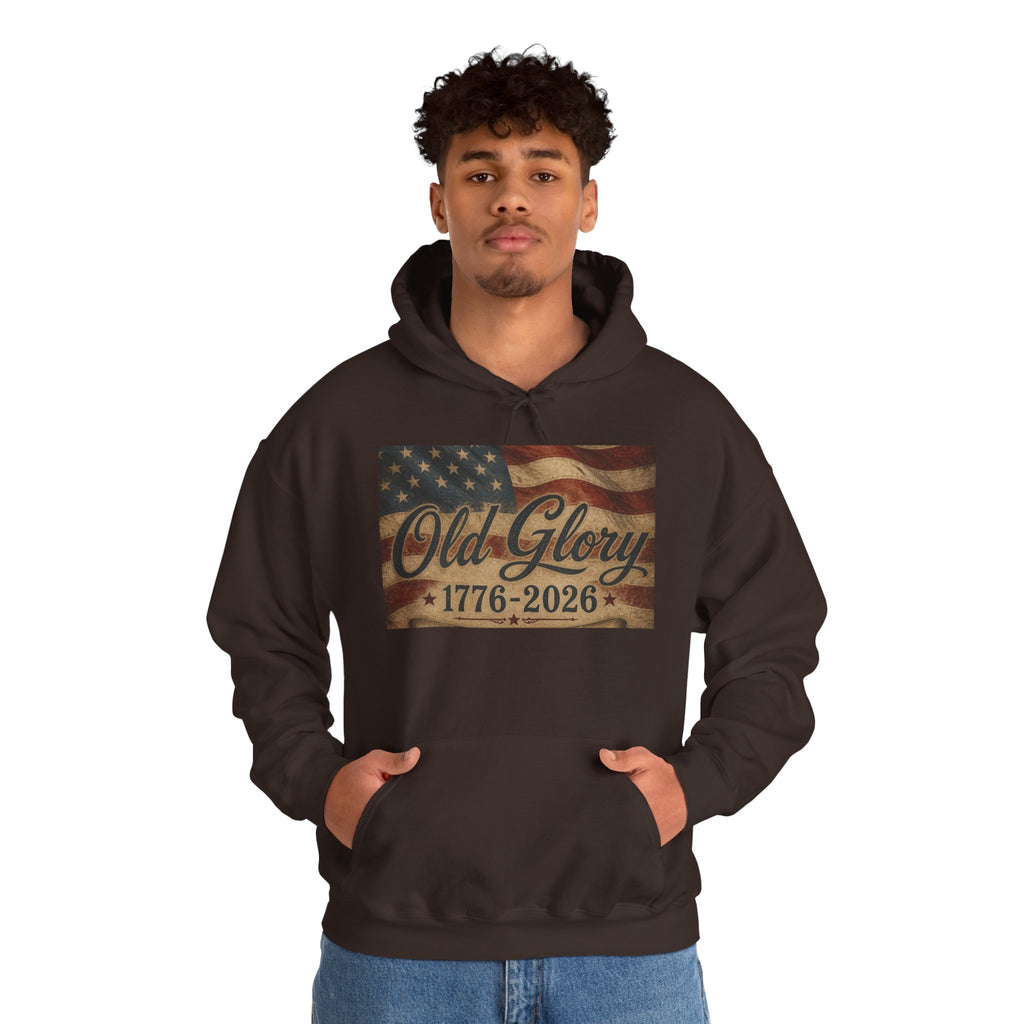 Patriotic Old Glory 1776-2026 Hoodie — American Flag Sweatshirt