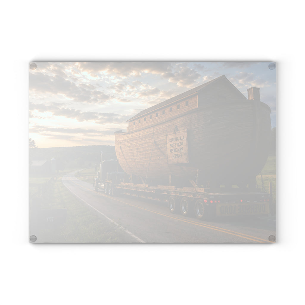 Scenic Ark Transport Kitchen Glass Cutting Board