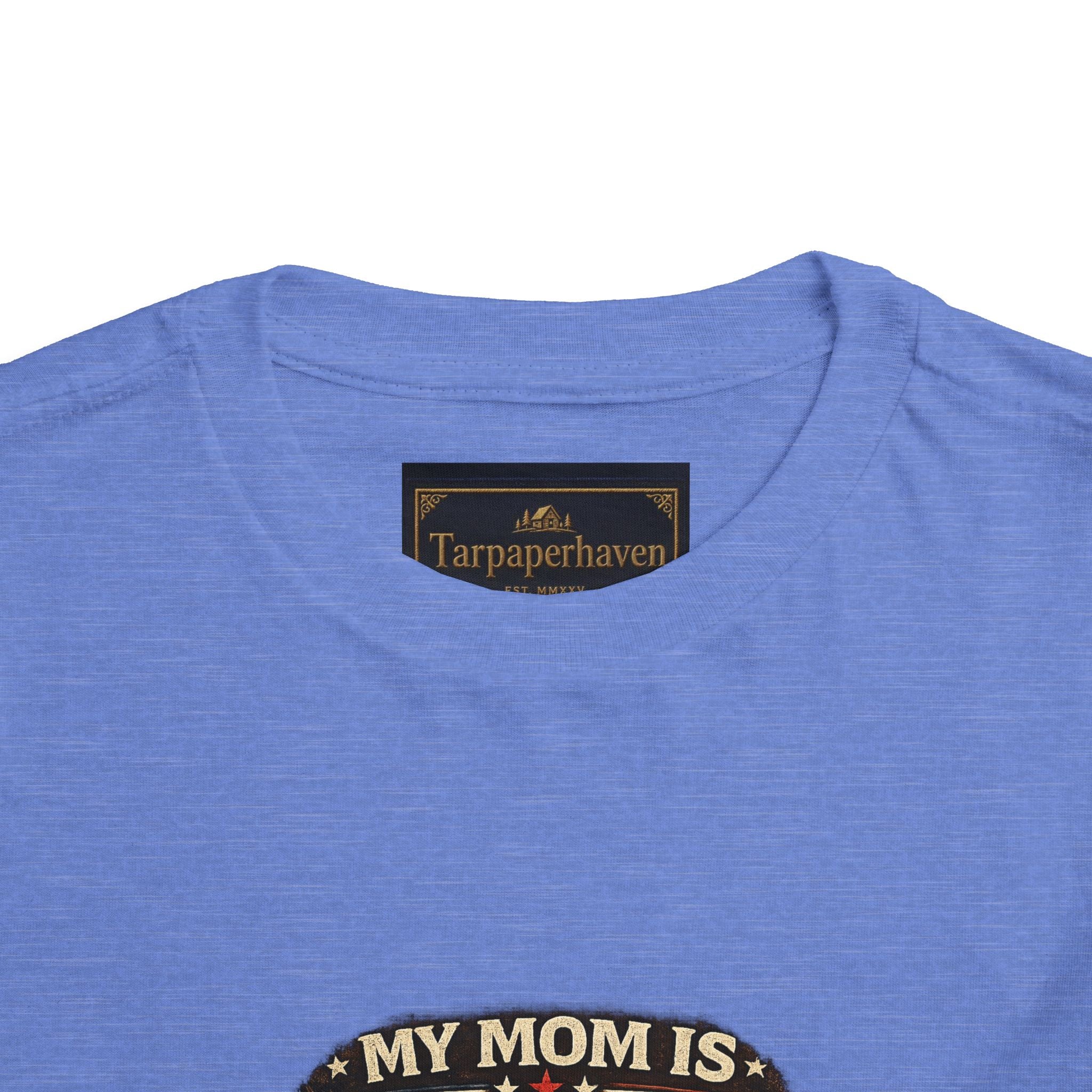 Toddler Tee "My Mom is Military - Strong Beautiful Hero" | Patriotic Kids Shirt