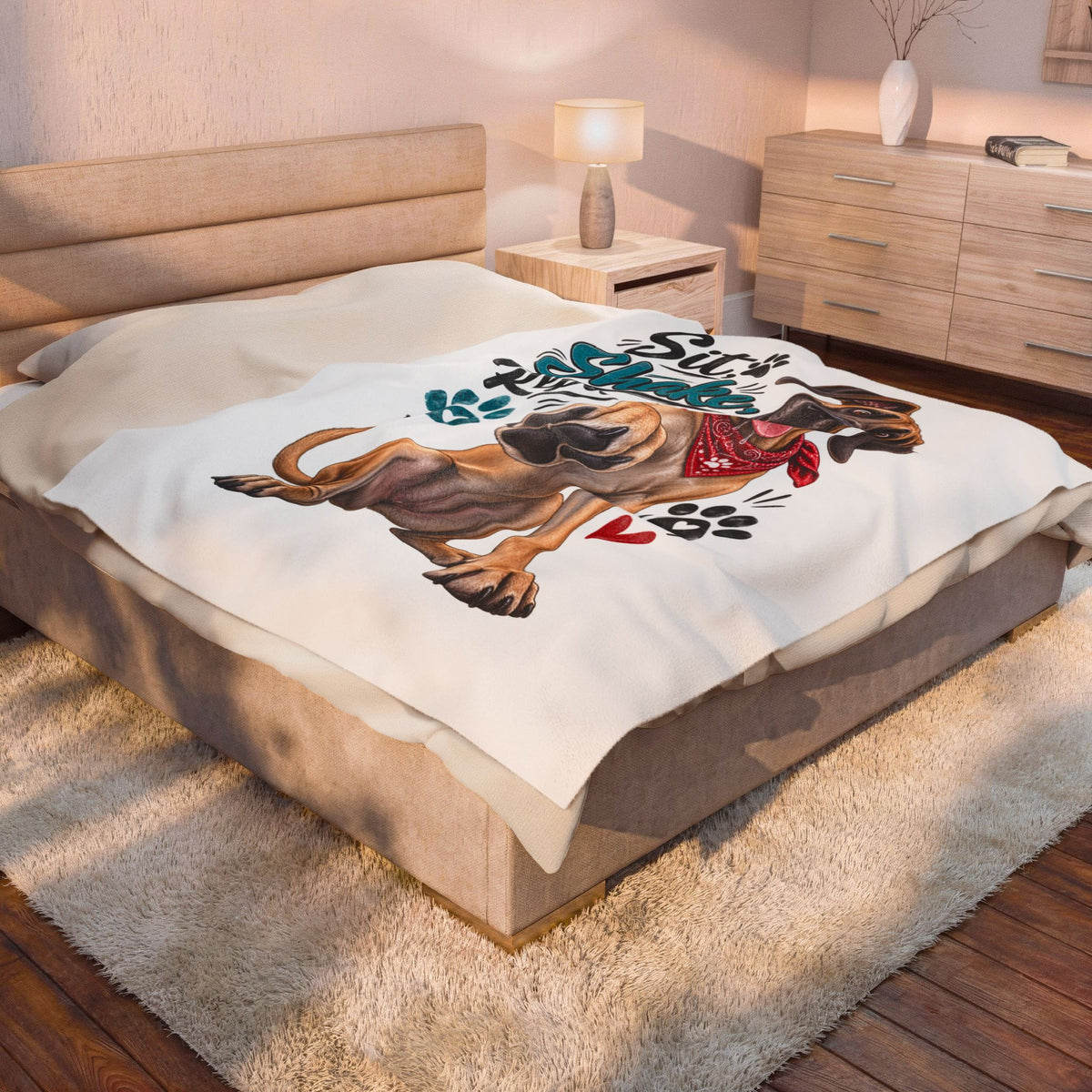Dog Paw Throw Blanket