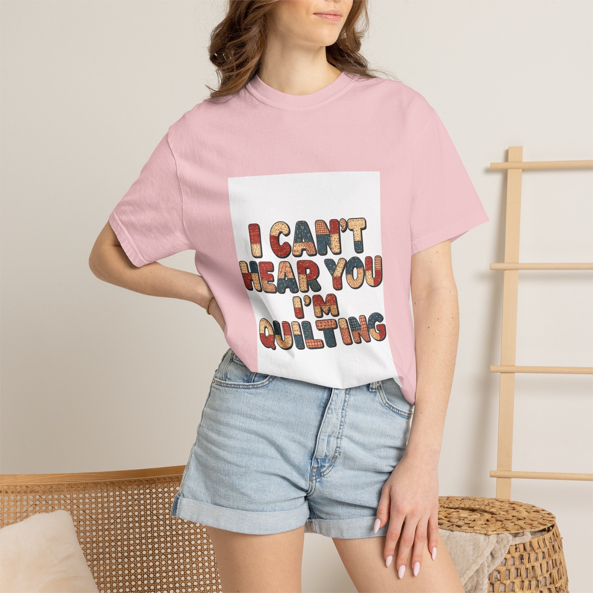 Quilting T-Shirt — "I Can't Hear You I'm Quilting" Retro Craft Tee