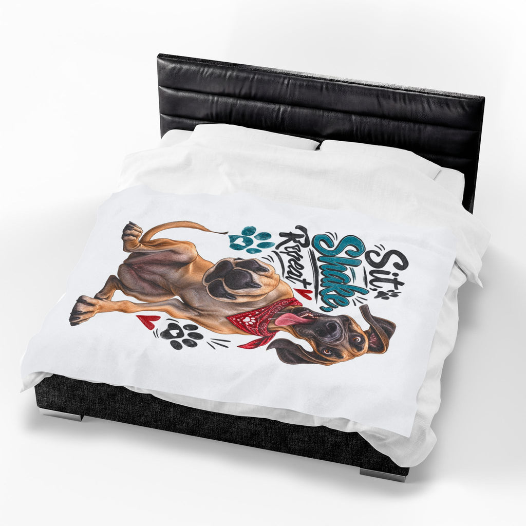Dog Paw Throw Blanket