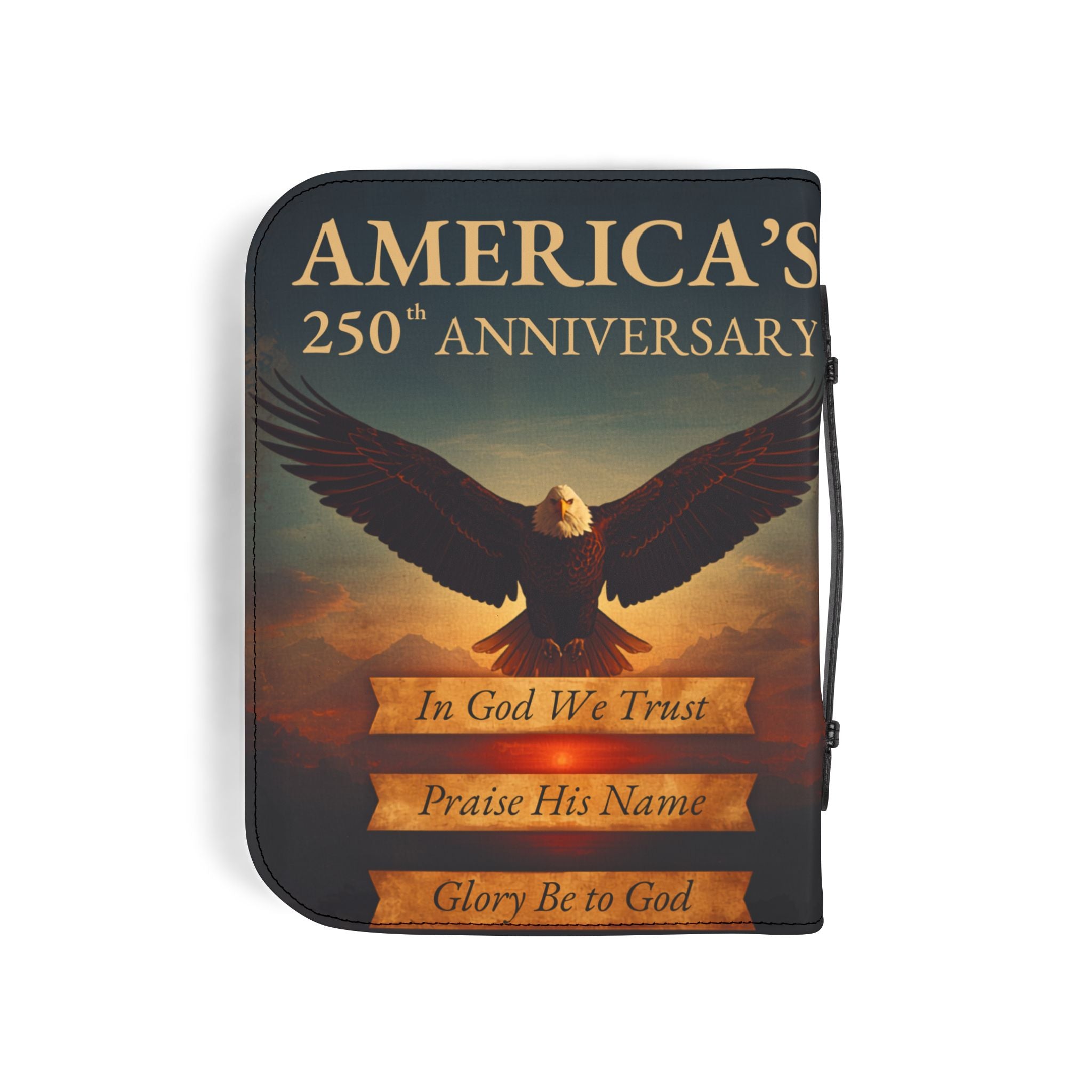 Bible Cover — "In God We Trust" Patriotic 250th Anniversary Zippered Bible Case
