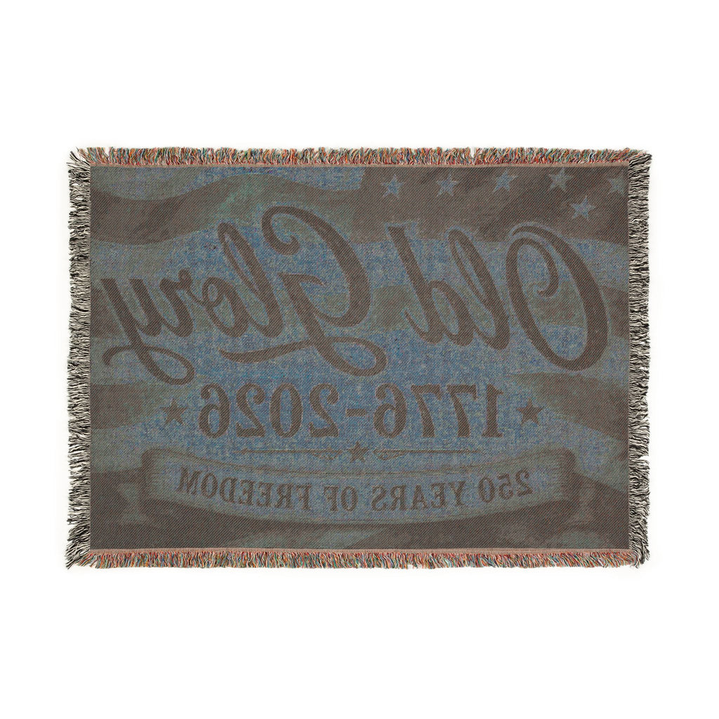 Woven Blanket: "Old Glory 1776–2026 — 250 Years of Freedom" Patriotic Throw