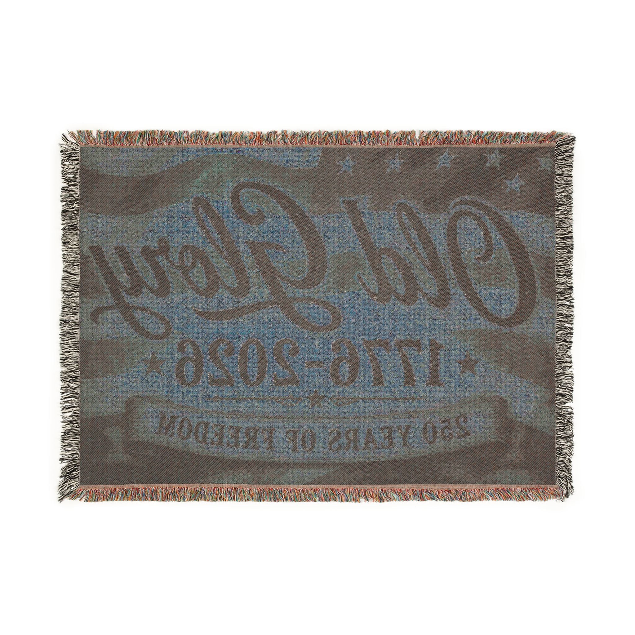 Woven Blanket: "Old Glory 1776–2026 — 250 Years of Freedom" Patriotic Throw