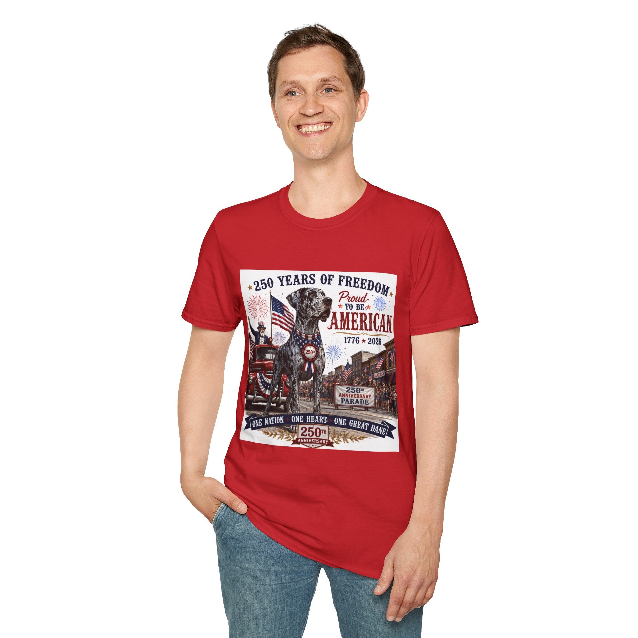 250th Great Dane T-Shirt — 1776–2026 Patriotic Tee