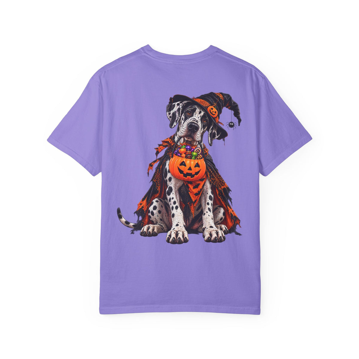 Halloween Great Dane T-Shirt — Cute Dog in Pumpkin Costume Graphic Tee