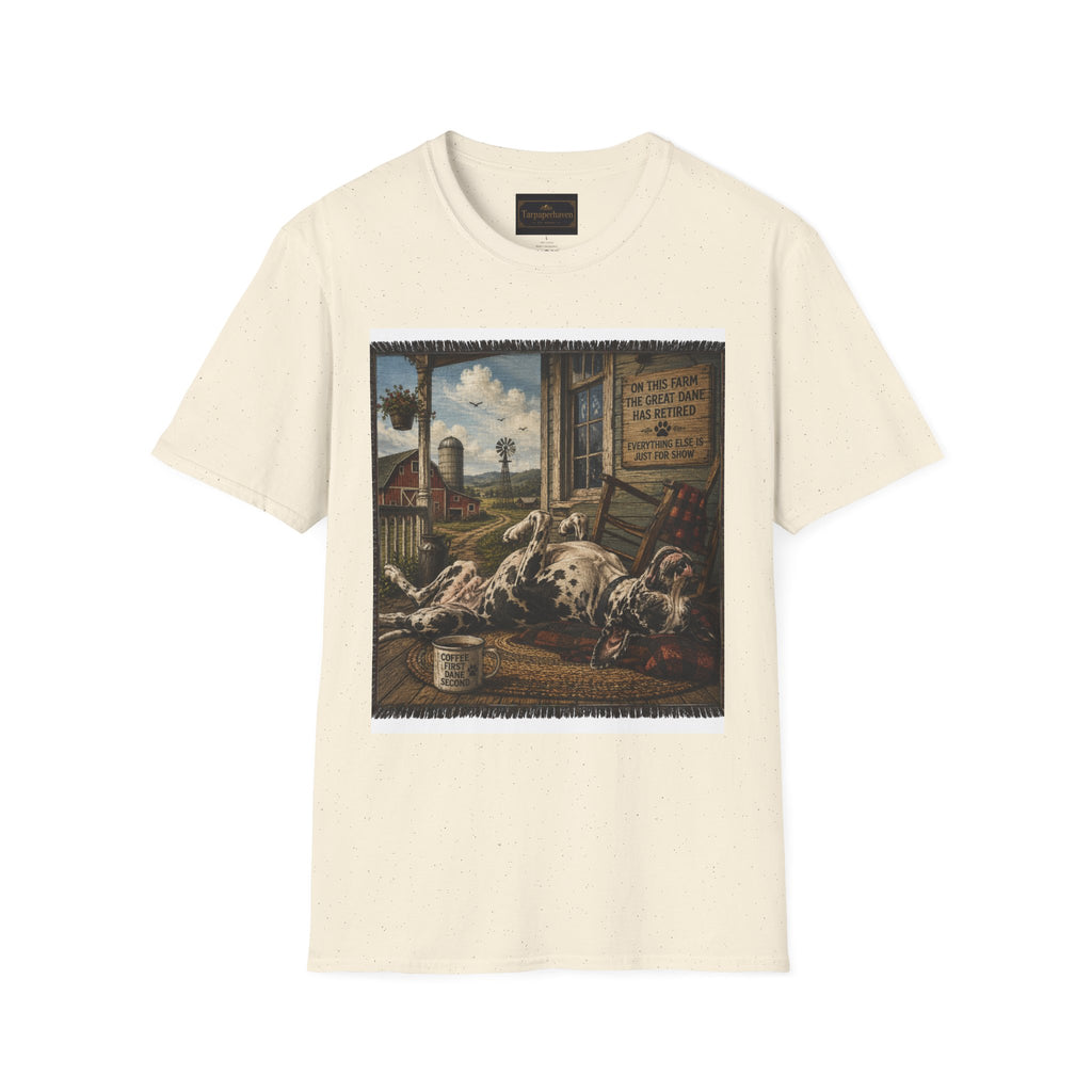 Great Dane Sleeping   Farmhouse Art T‑Shirt