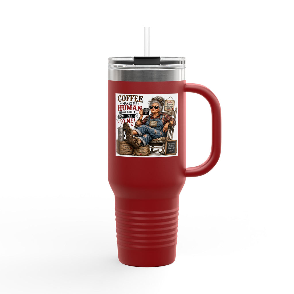 40oz Insulated Travel Mug Country Granny Coffee Addict