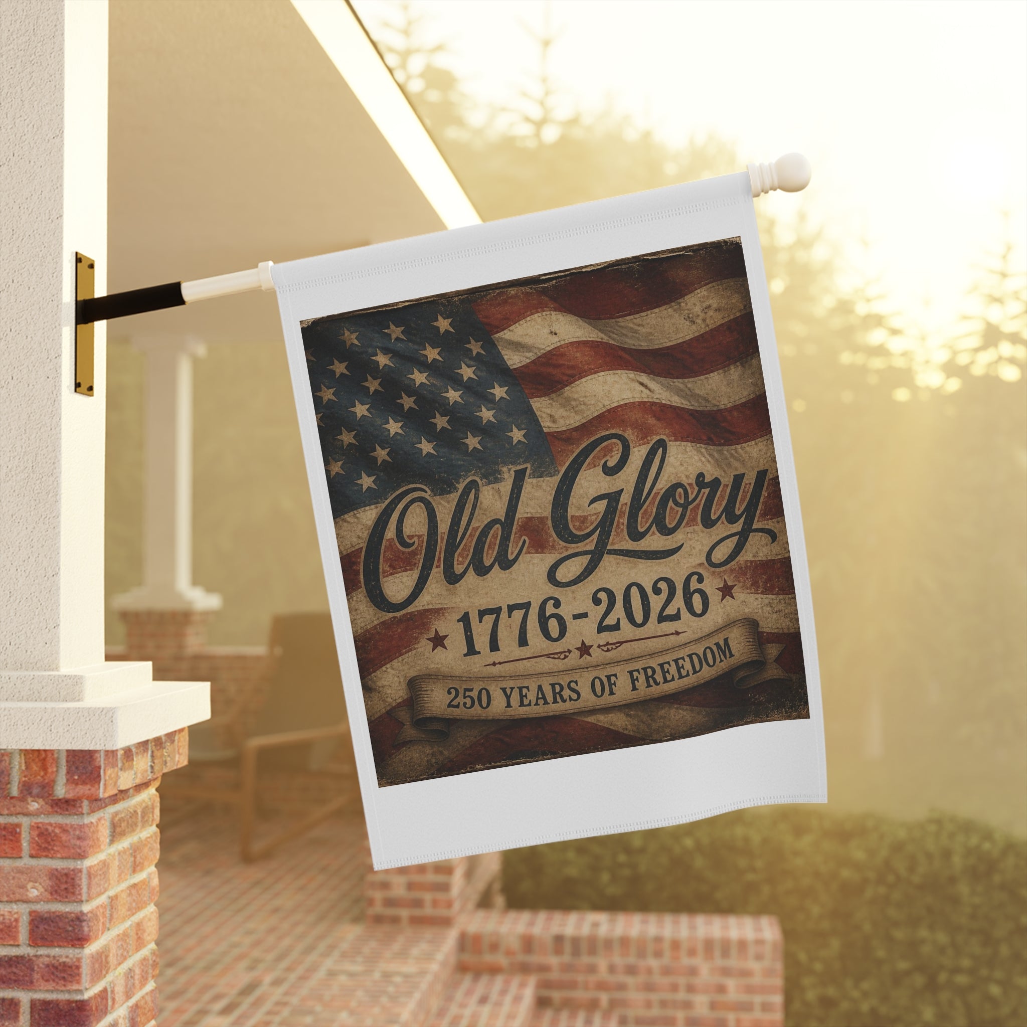 Old Glory 1776-2026 Garden Flag — Patriotic 250th Anniversary House Banner