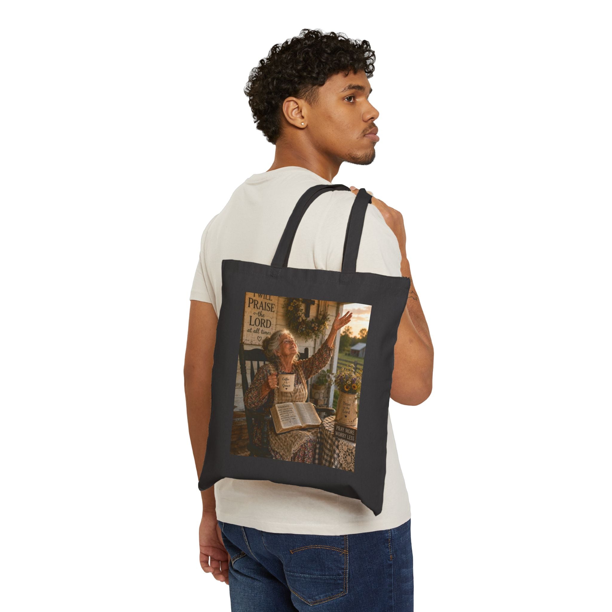 I Will Praise the Lord christian  Cotton Tote Bag