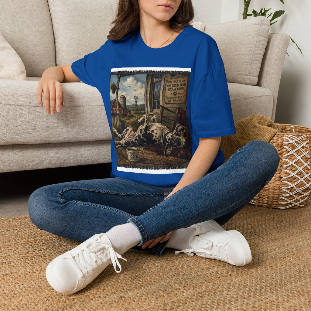 Great Dane Sleeping   Farmhouse Art T‑Shirt