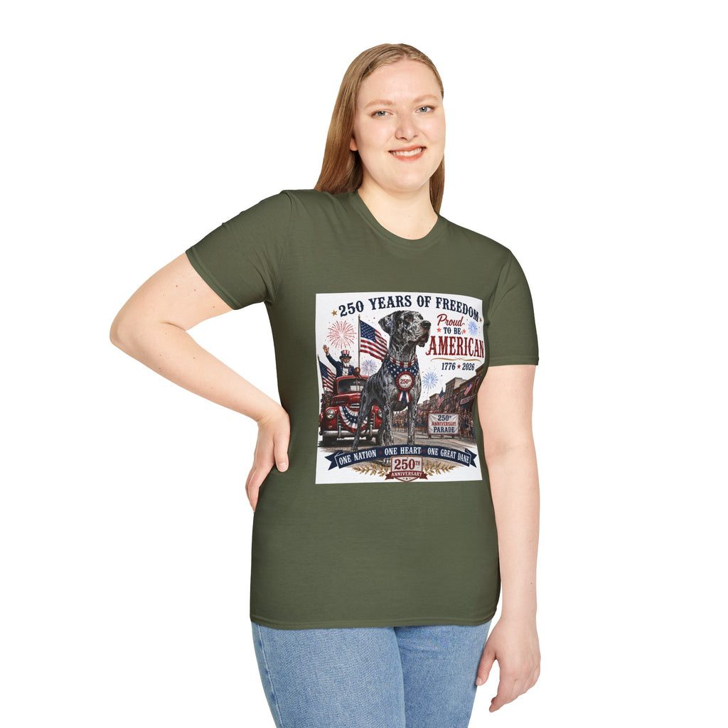 250th Great Dane T-Shirt — 1776–2026 Patriotic Tee