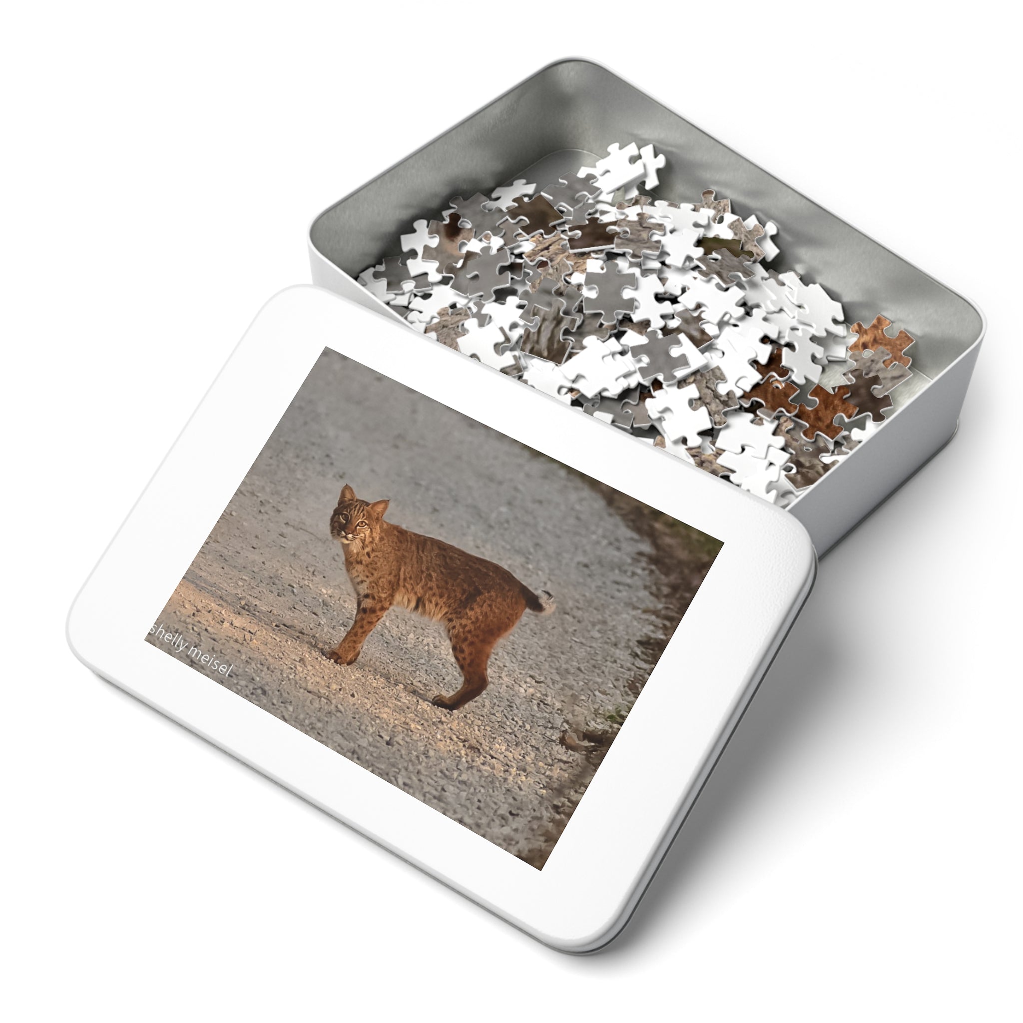 Bobcat Photo Jigsaw Puzzle with Tin – Wildlife Puzzle Gift