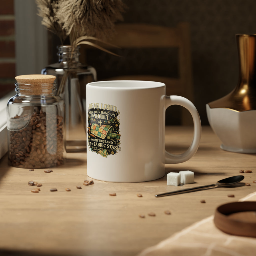 Quilter’s Prayer 20oz Jumbo Mug — Humor, Faith Coffee Cup