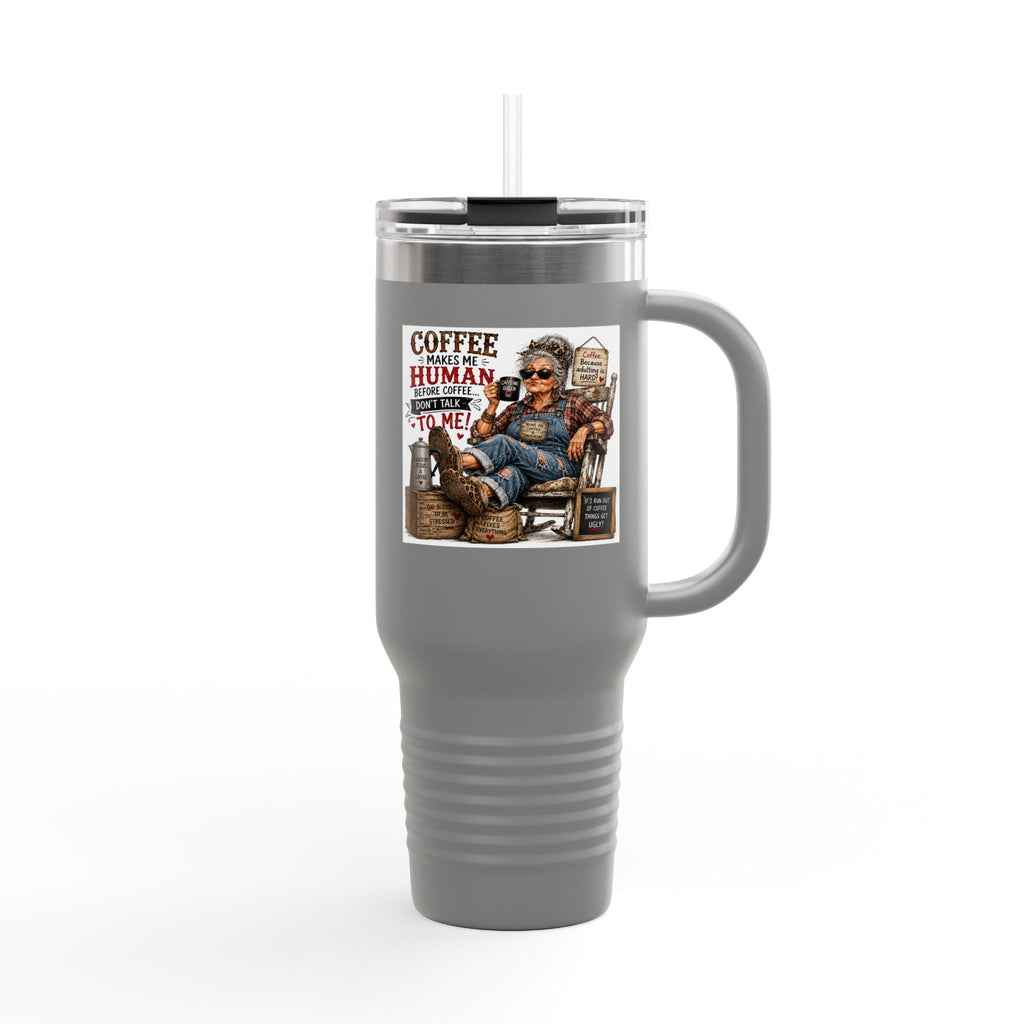 40oz Insulated Travel Mug Country Granny Coffee Addict