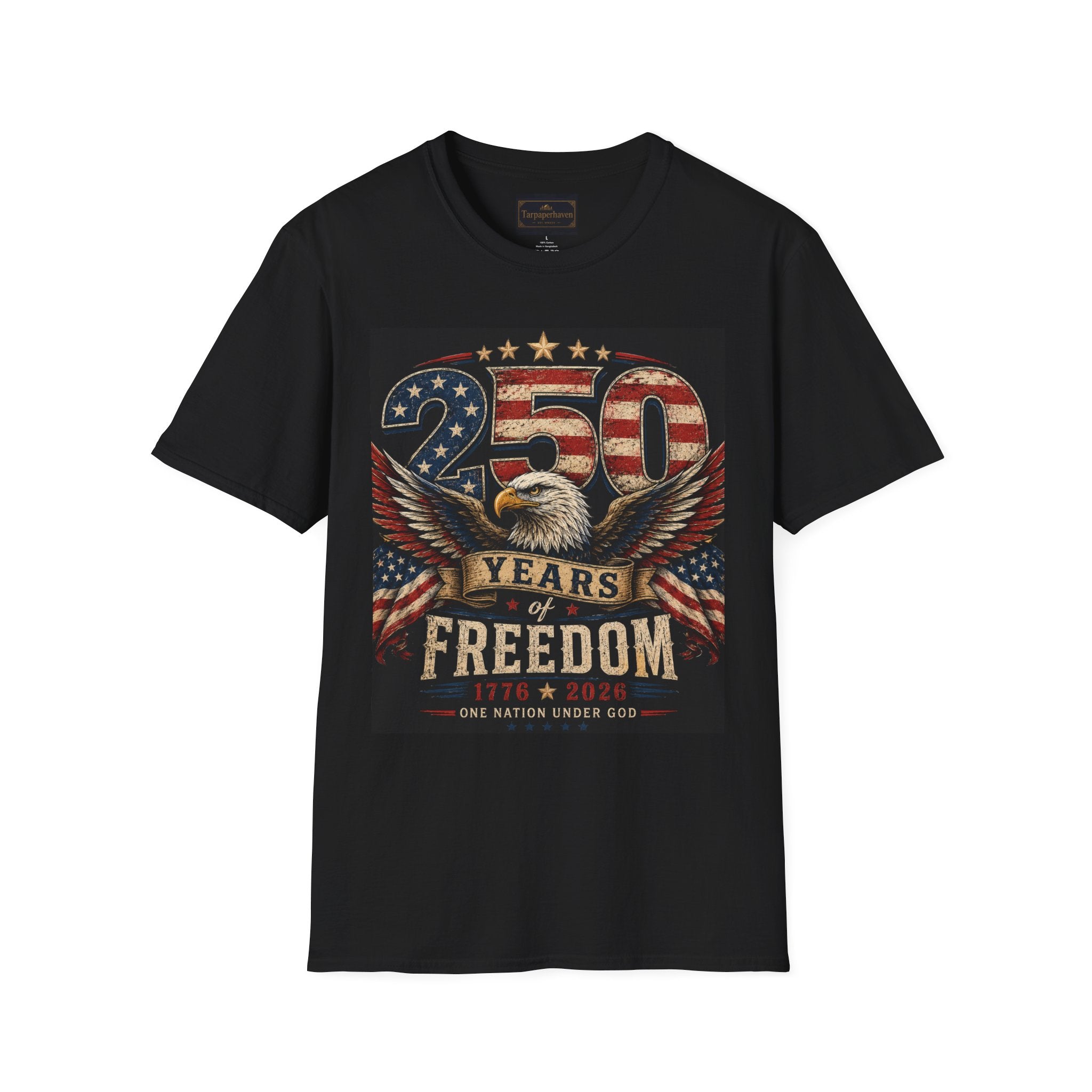 Patriotic 250 Years Freedom T-Shirt — American Flag Eagle Anniversary Tee