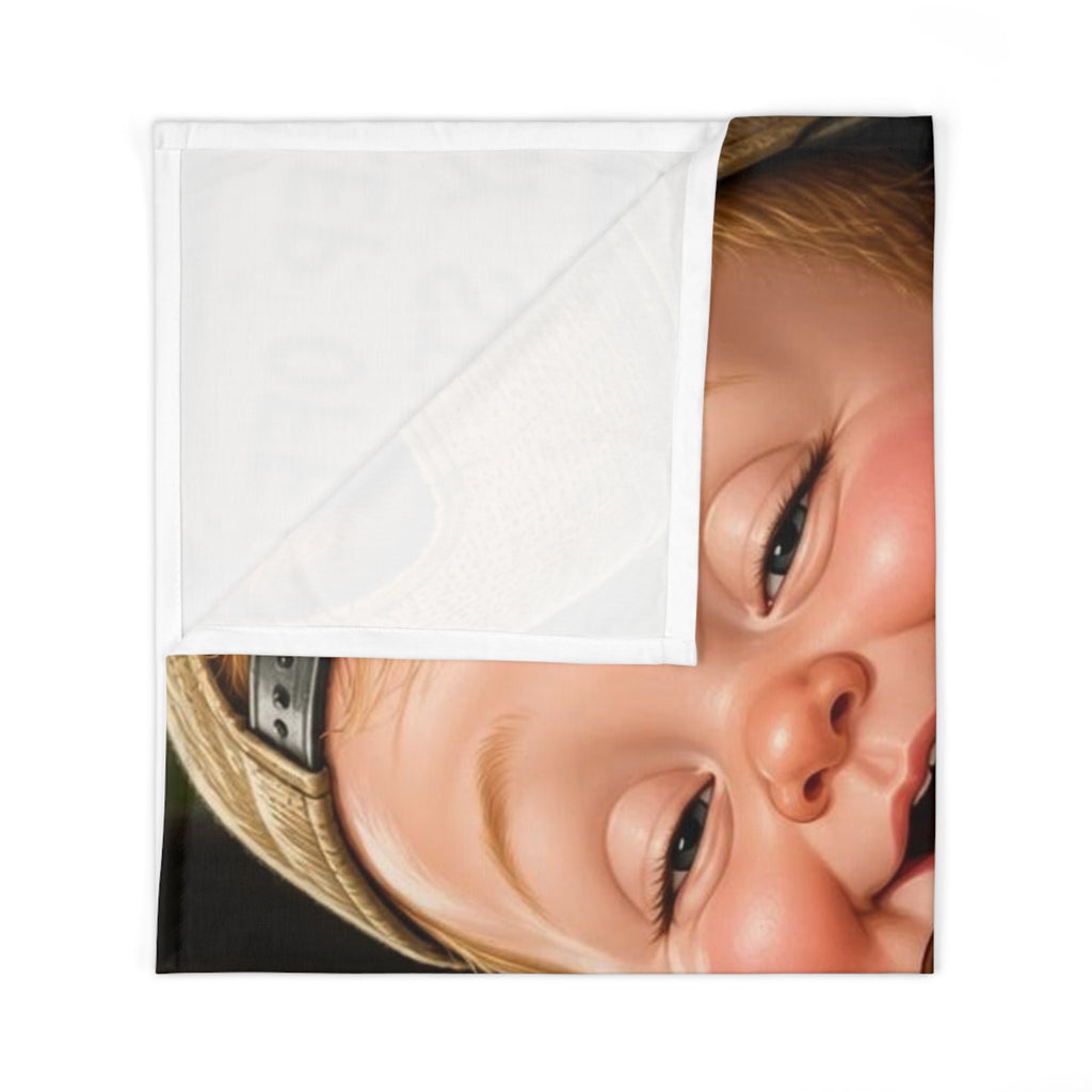 Baby Swaddle Blanket — Cute 'Milk Drunk' Baby Illustration Newborn Swaddle