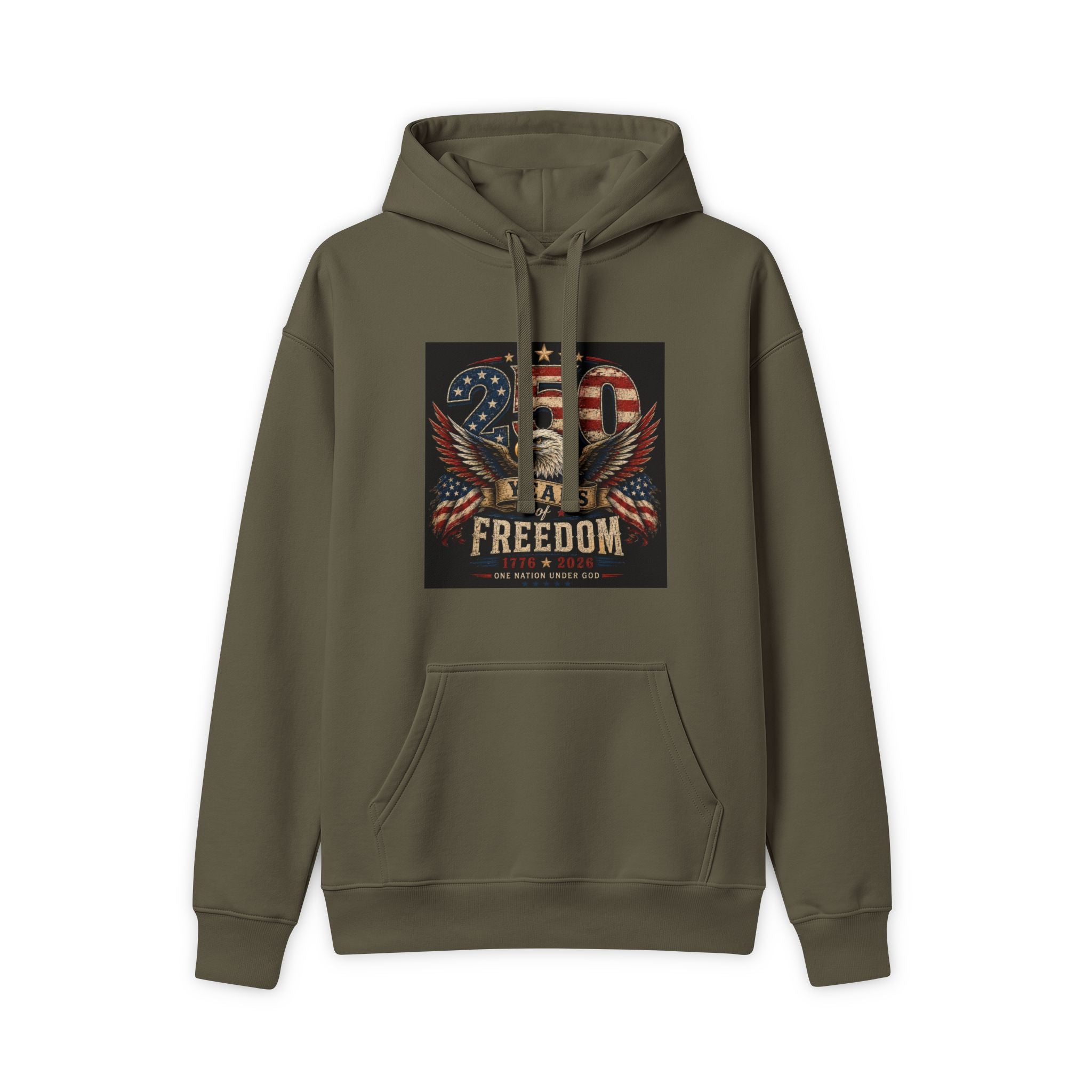 Freedom Eagle Hoodie — "Land of the Free Because of the Brave" Patriotic Sweatshirt