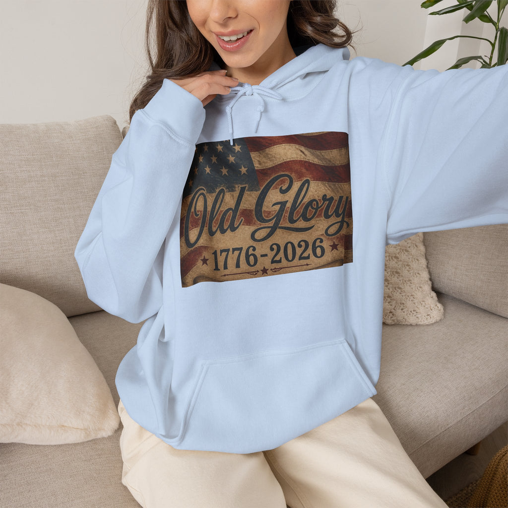 Patriotic Old Glory 1776-2026 Hoodie — American Flag Sweatshirt