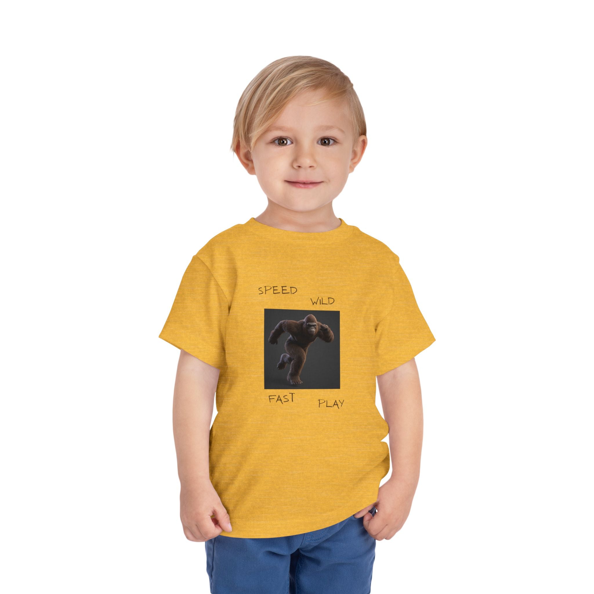 Toddler Tee — 'Speed Wild Fast Play' Running SasquatchGraphic