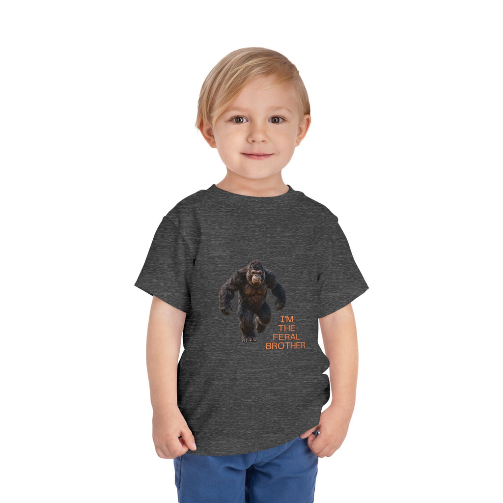 Toddler Tee — "I’m the Feral Brother" Sasquatch Graphic