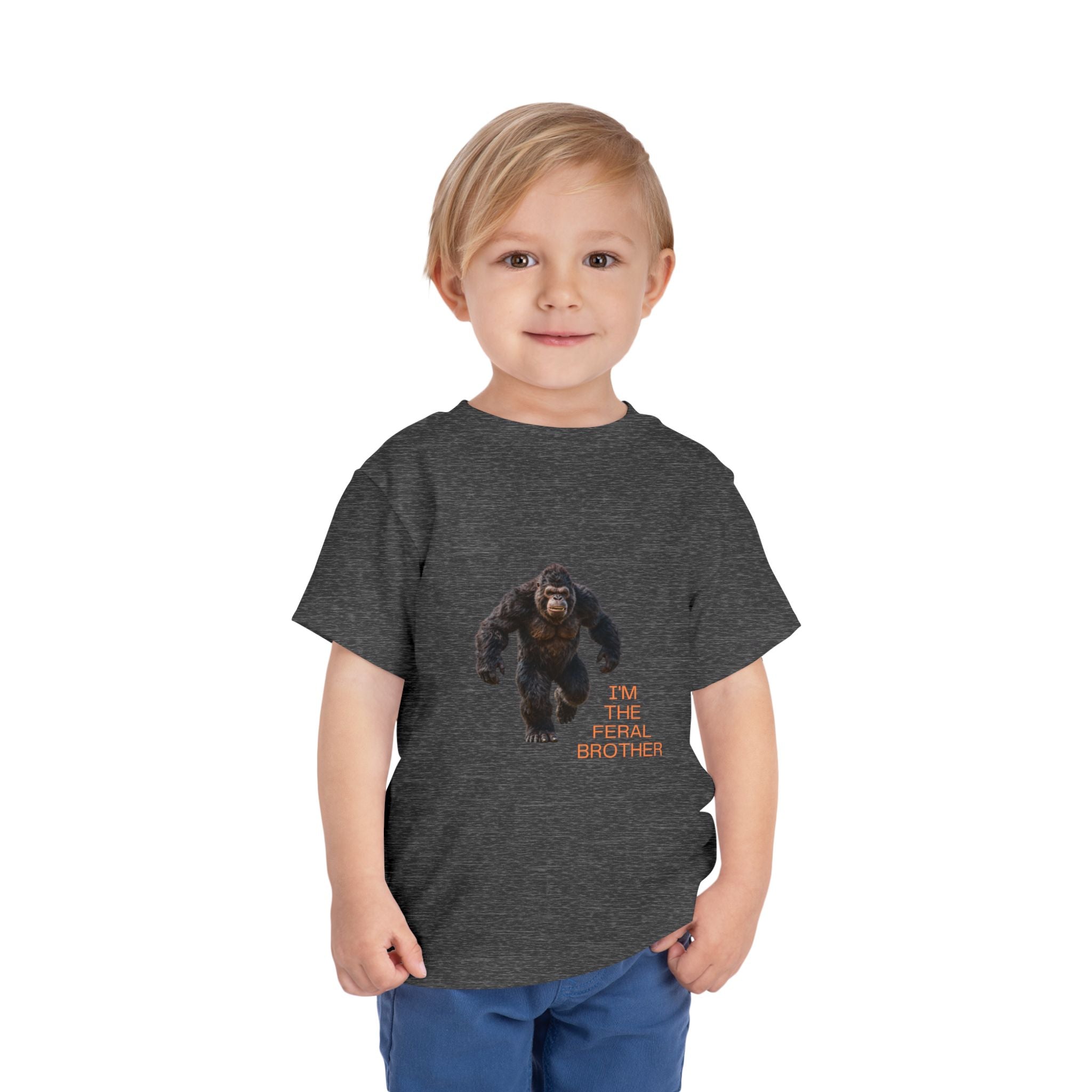 Toddler Tee — "I’m the Feral Brother" Sasquatch Graphic