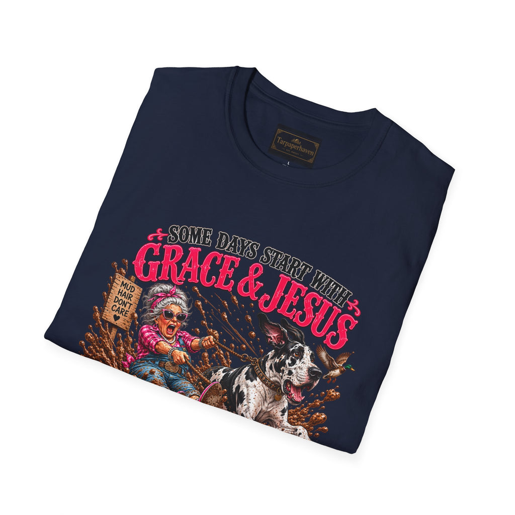Great Dane Christian Mud Slide  Funny Graphic Tee