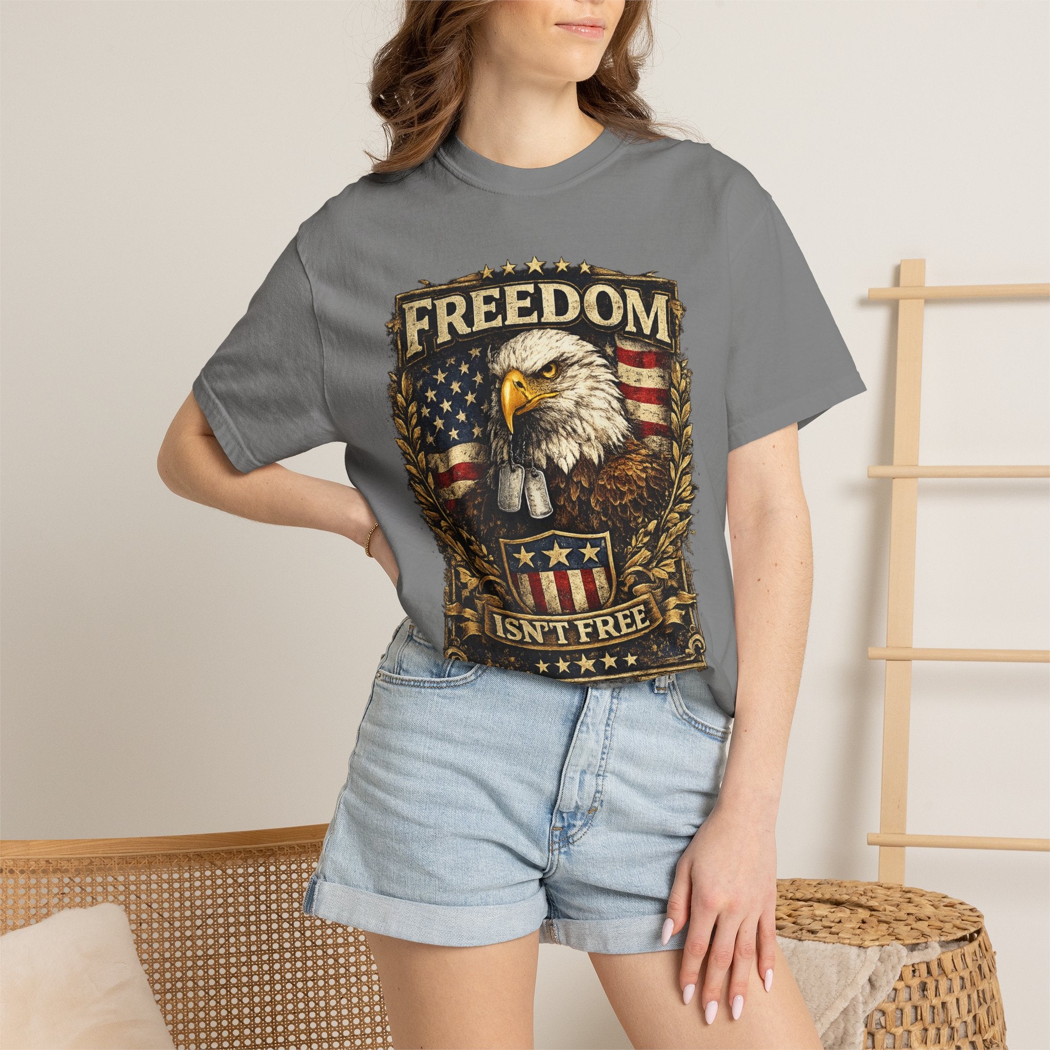 Freedom Isn't Free Eagle T-Shirt — Patriotic American Flag Tee