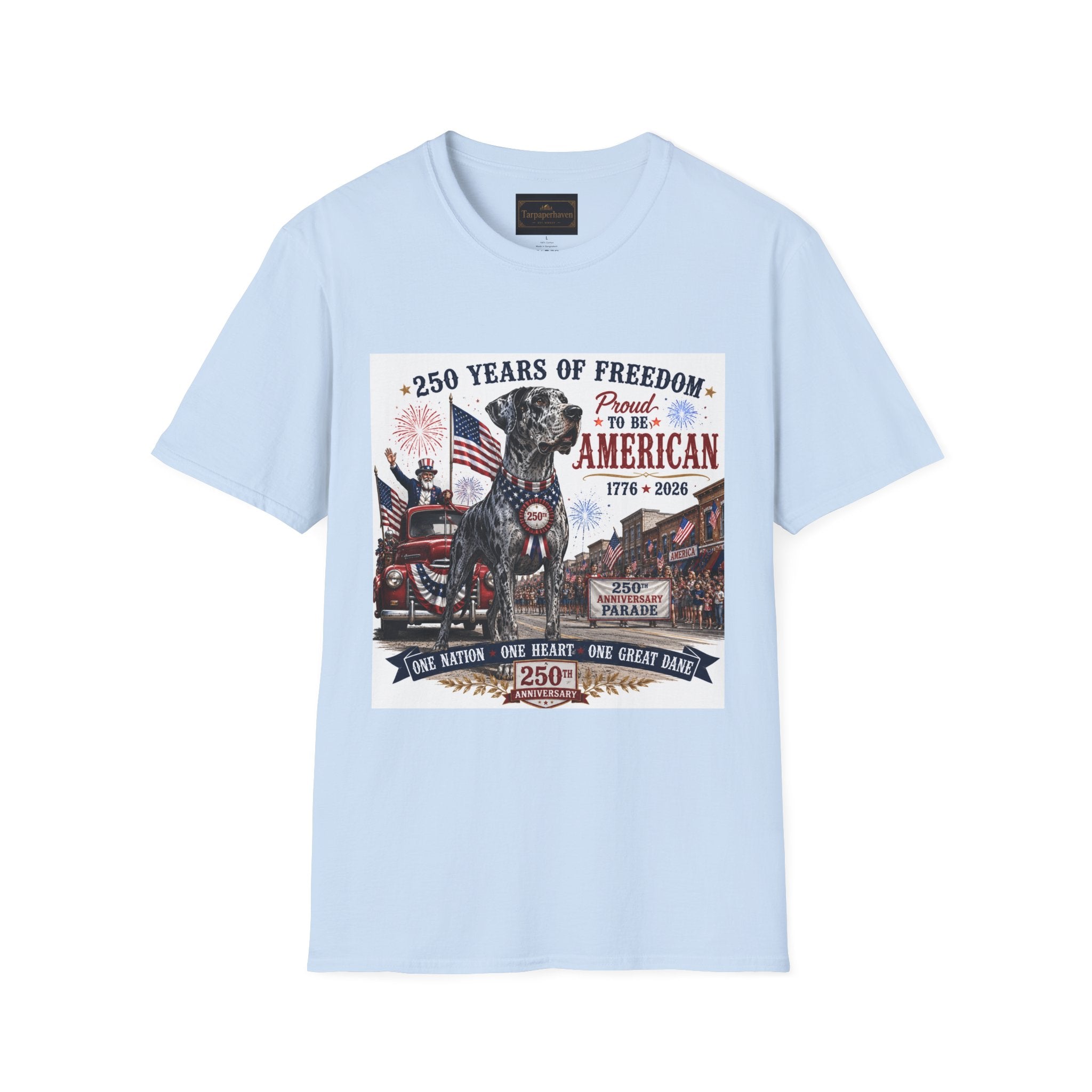 250th Great Dane T-Shirt — 1776–2026 Patriotic Tee