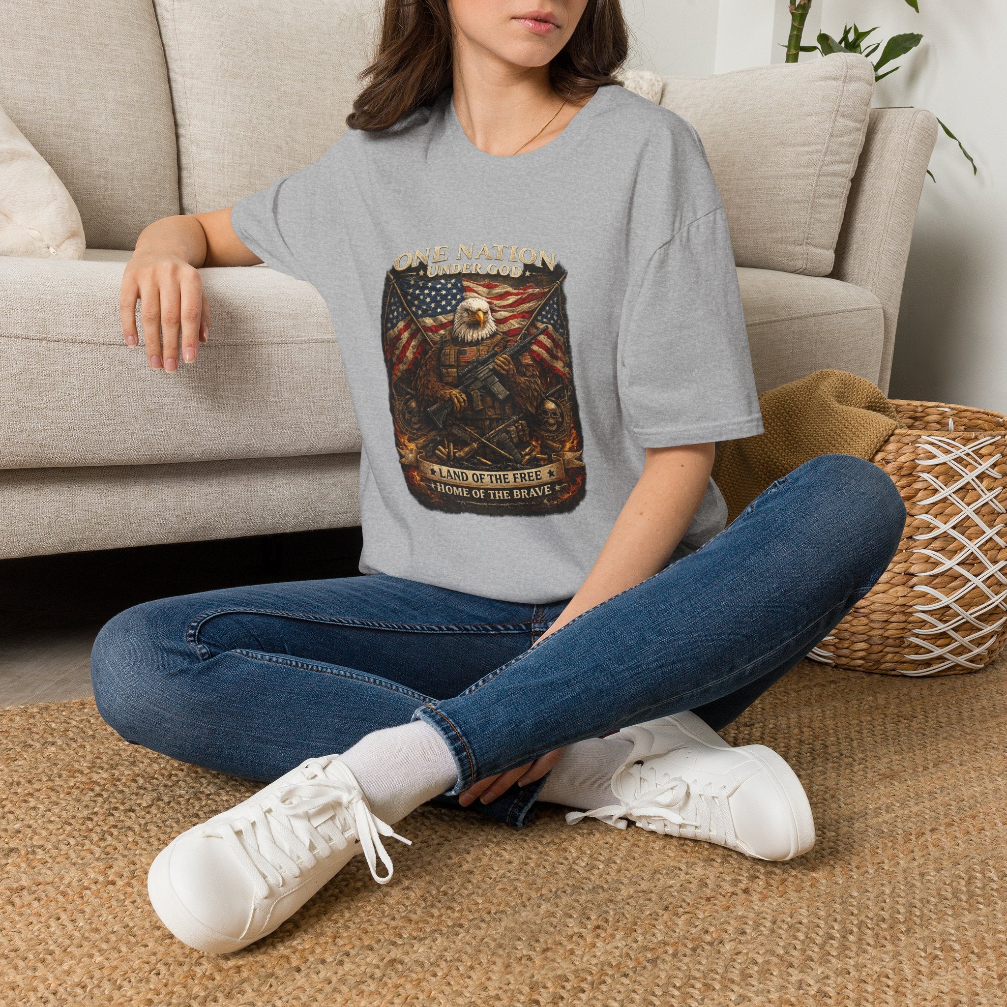 One Nation Under God Eagle T-Shirt — American Flag Patriotic Graphic Tee