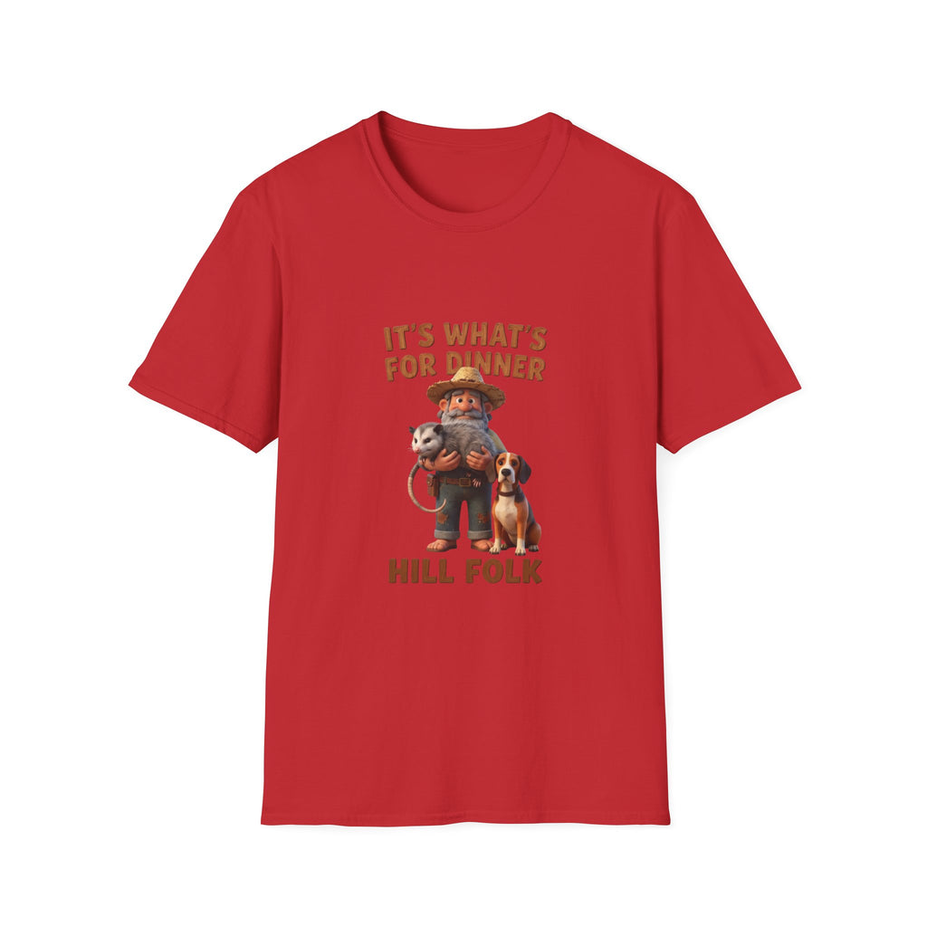 T-Shirt — 'It's What's For Dinner, Hill Folk' Rustic Hunter Graphic Tee