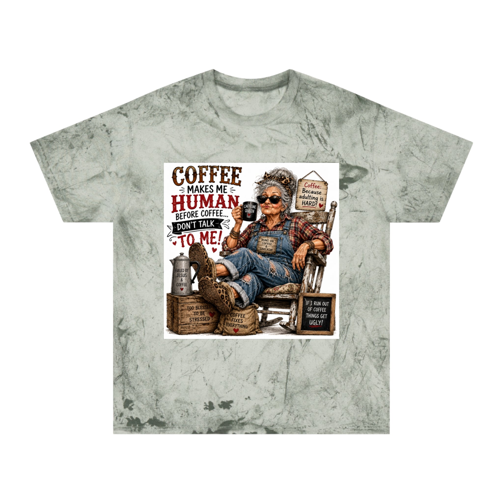 Funny Vintage Grandma Coffee Addict Tee