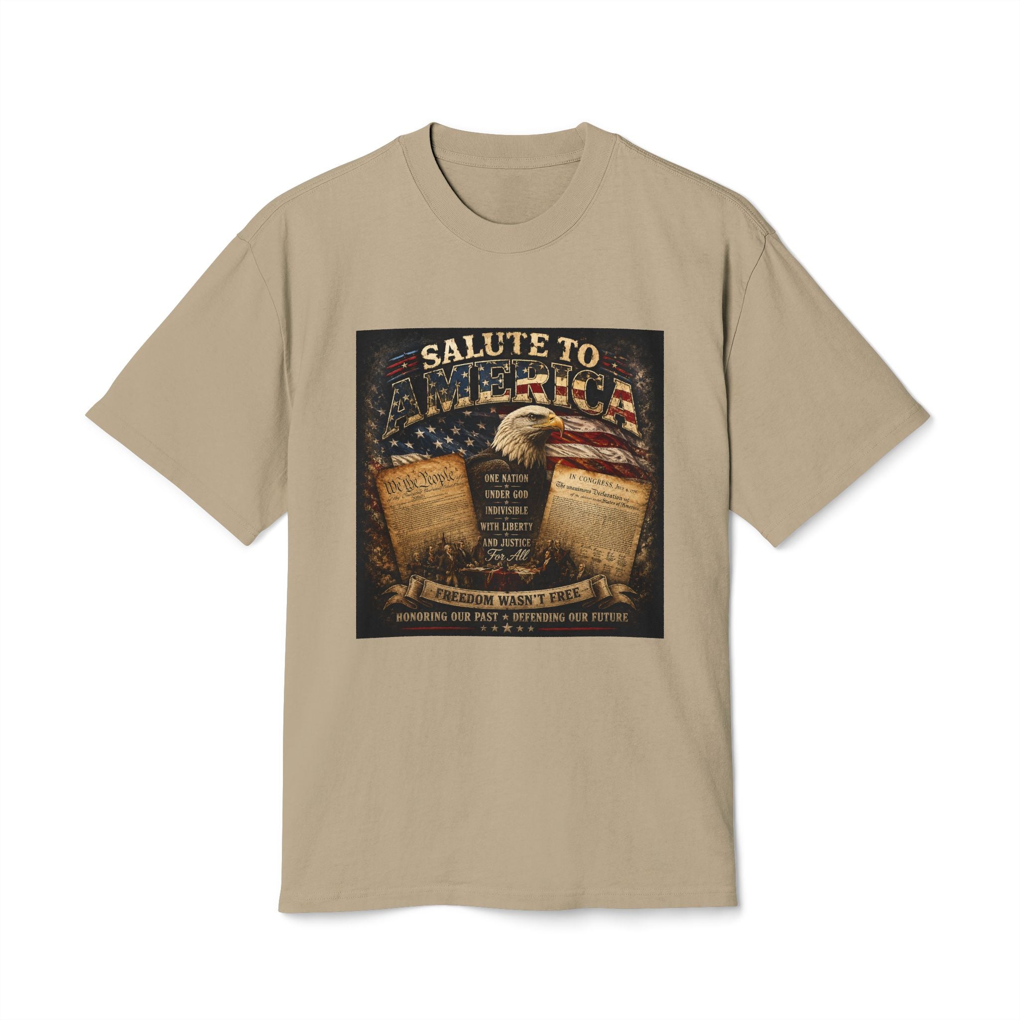 Salute to America T-Shirt — Patriotic Bald Eagle & Flag Memorial Tee