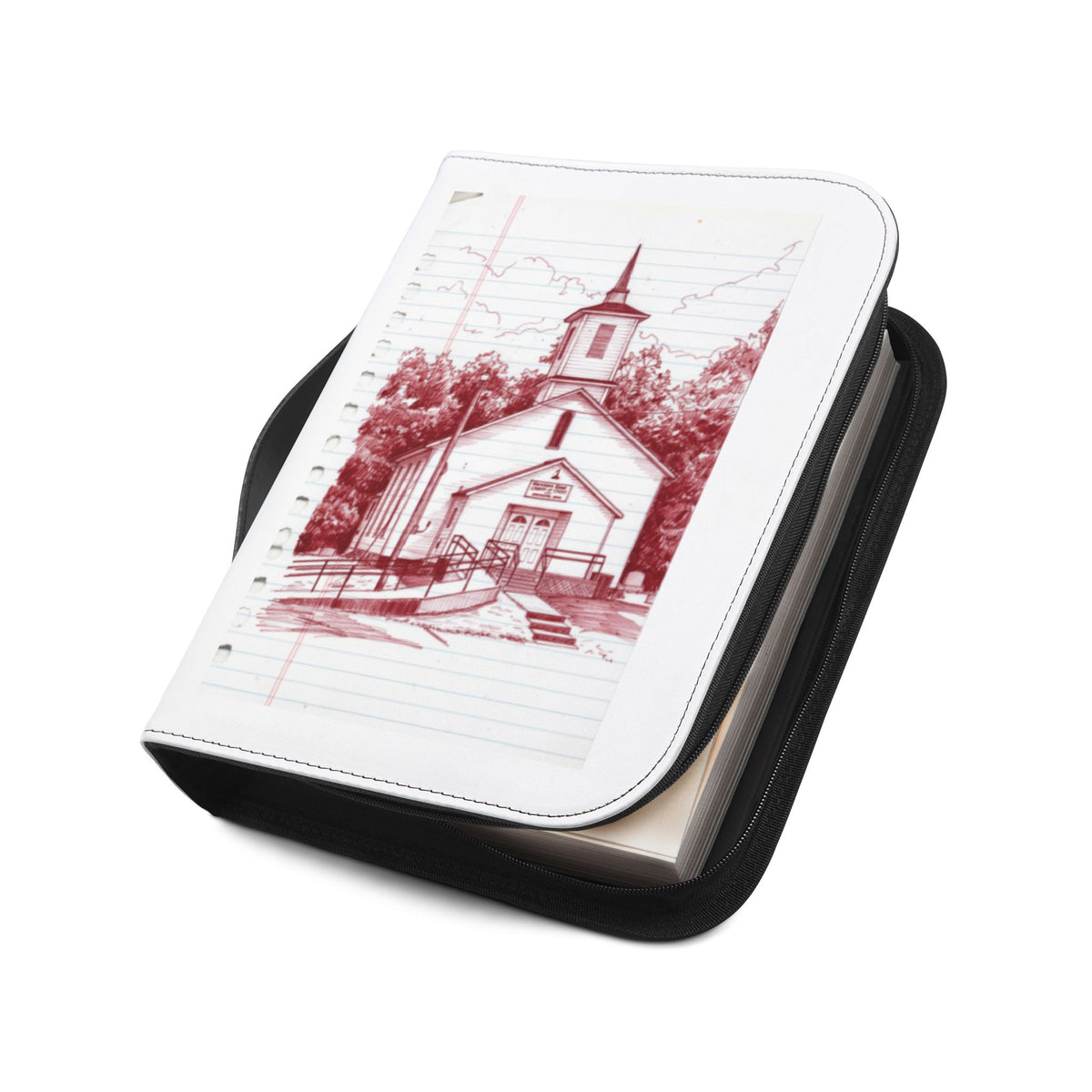 Church Red Work Sketch Bible Cover