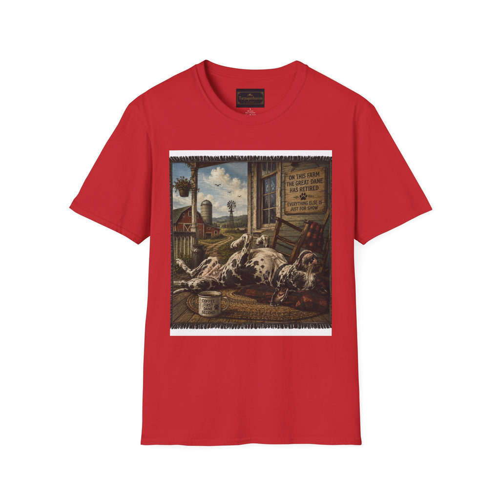 Great Dane Sleeping   Farmhouse Art T‑Shirt