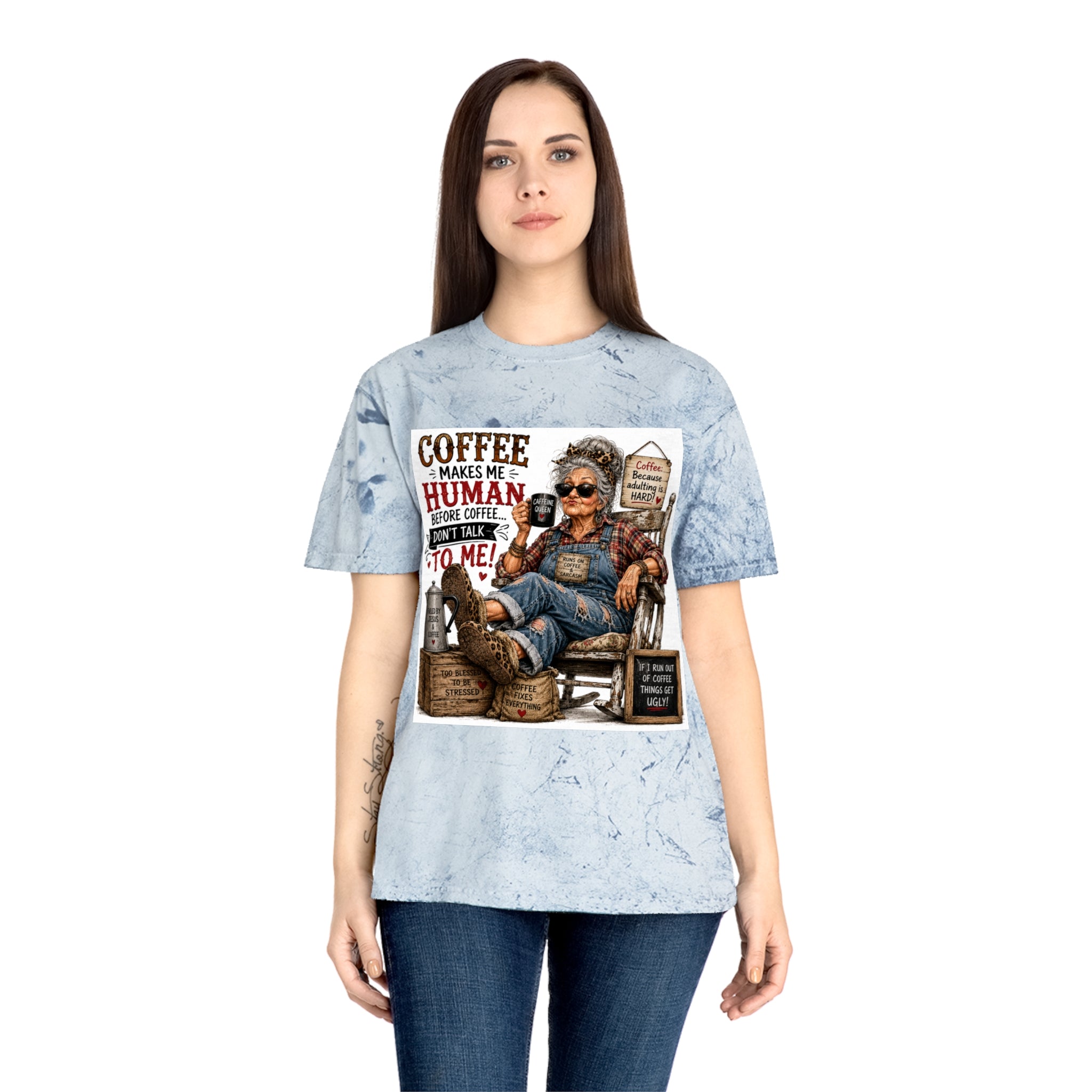Funny Vintage Grandma Coffee Addict Tee