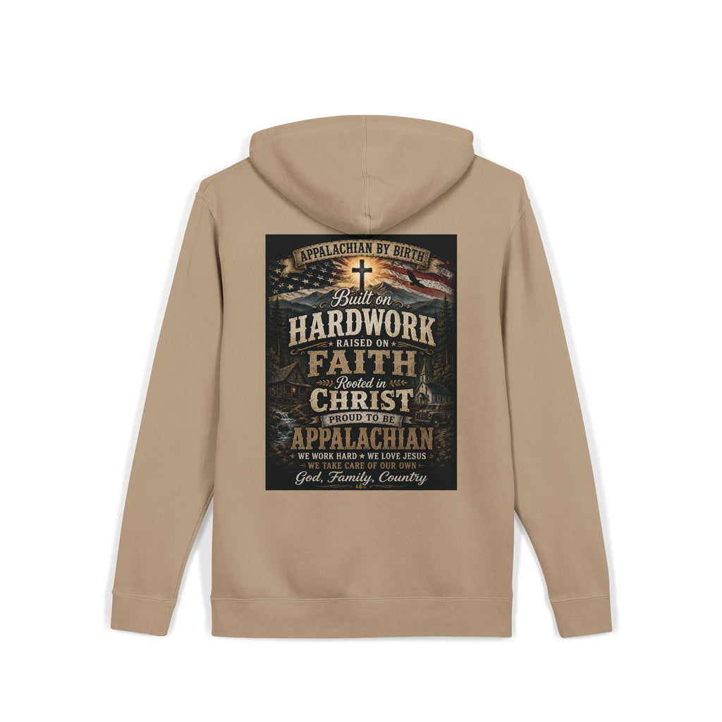 Appalachian Faith Hoodie — "Too Country to Care" Pigment-Dyed Pullover