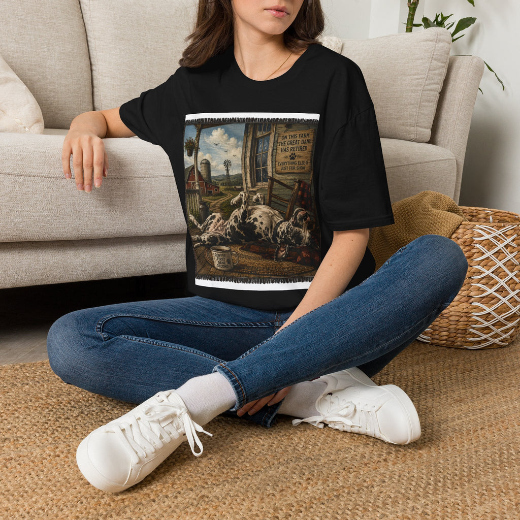 Great Dane Sleeping   Farmhouse Art T‑Shirt