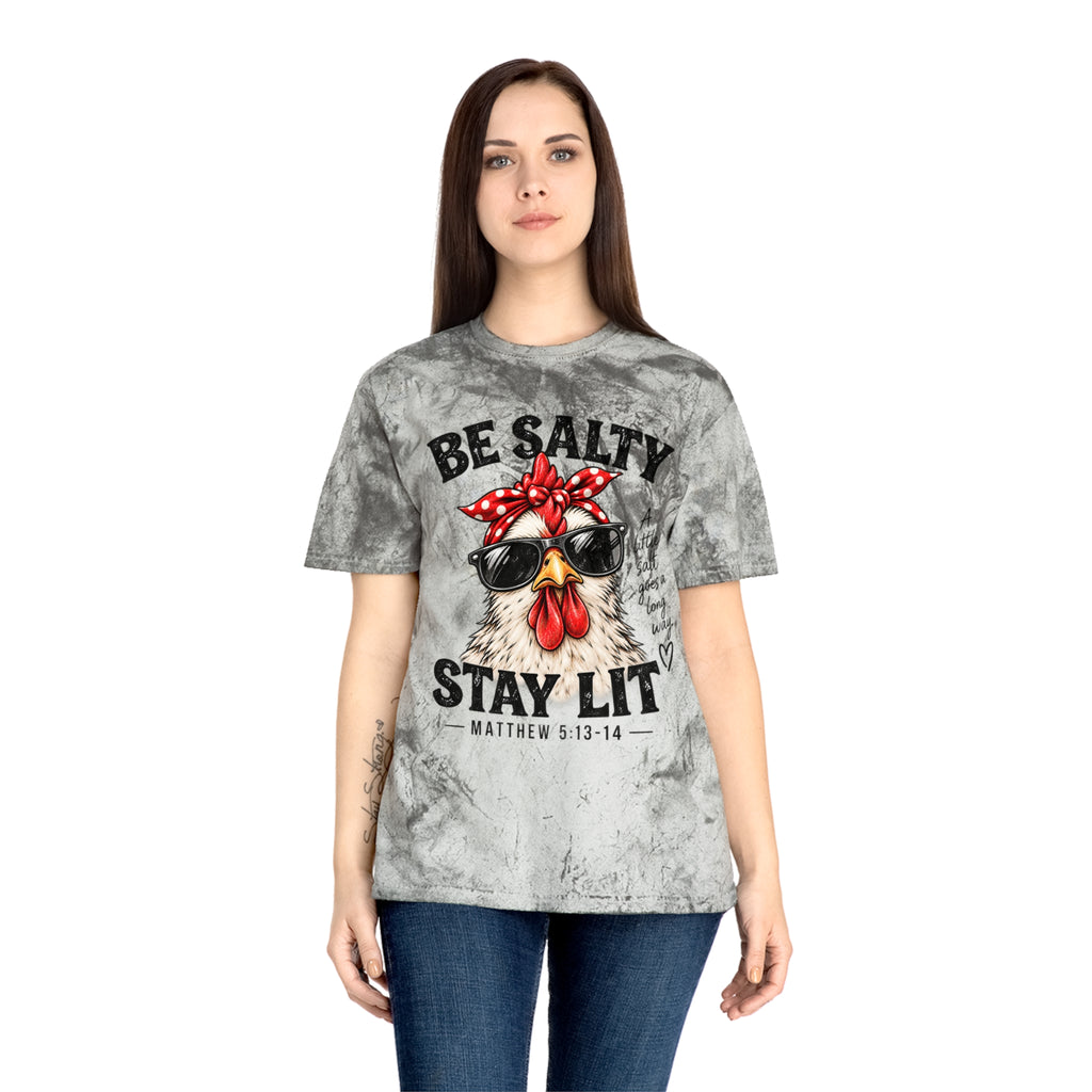 Be Salty Stay Lit Chicken Tee — Christian Faith Graphic T-Shirt
