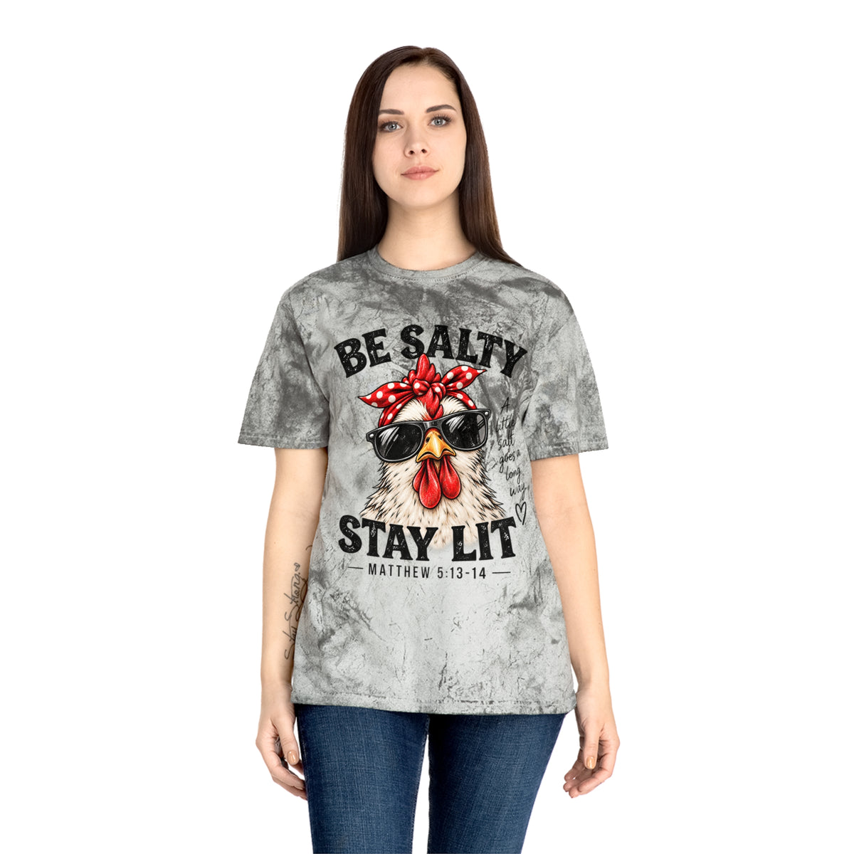 Be Salty Stay Lit Chicken Tee — Christian Faith Graphic T-Shirt